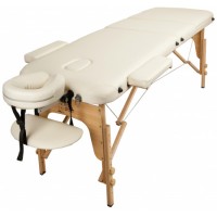 Массажный стол Atlas Sport 70 см складной 3-с деревянный (бежевый)