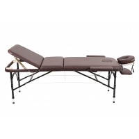 Массажный стол складной Atlas sport STRONG (70 см 3-с алюминиевый усиленная столешница) коричневый