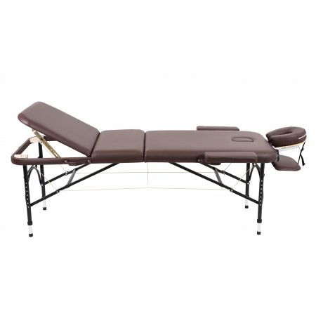 Массажный стол складной Atlas sport STRONG (70 см 3-с алюминиевый усиленная столешница) коричневый