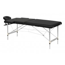 Массажный стол BodyFit 60 см складной 2-c алюминиевый (Черный)