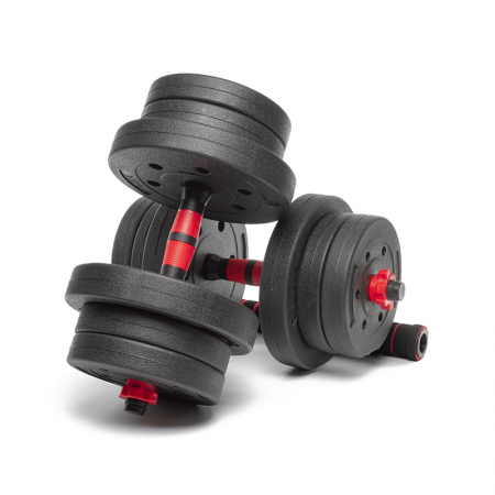 Набор композитных гантелей OnyxFit 20 кг с соединительным грифом