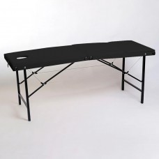 Массажный стол 3-х секционный 190х70х70 (черный) подушка в подарок 
