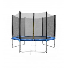 Батут Funfit 252 см-8ft PRO (Усиленные опоры) с внешней сеткой и лестницей