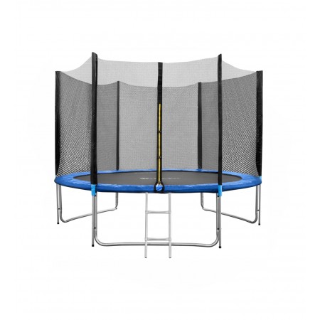 Батут Funfit 252 см-8ft PRO (Усиленные опоры) с внешней сеткой и лестницей