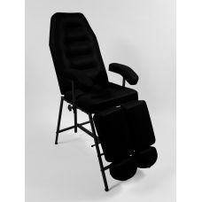 Педикюрное кресло "Горизонт" (Черное, белый металл)