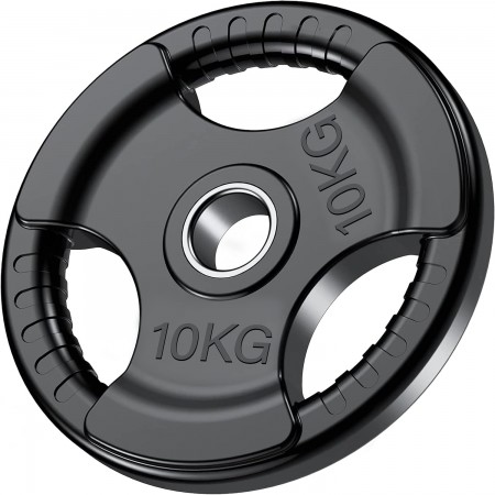 Диск для штанги OnyxFit 10 кг с тремя прорезями и рифлёным хватом 26 мм