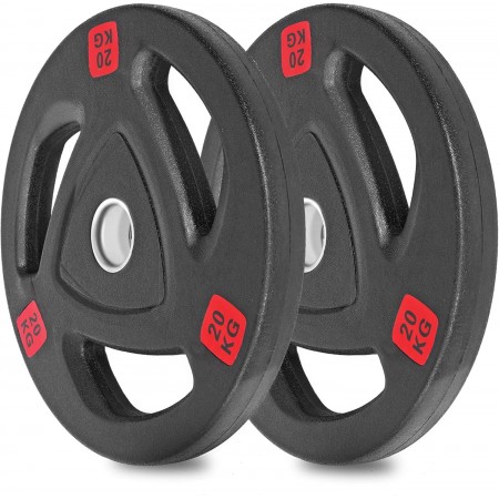 Олимпийские диски для штанги OnyxFit 2х20 кг с трёхгранными вырезами